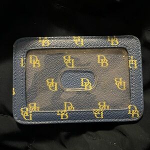 Dooney & Bourke Navy Card Holder with Yellow Accents